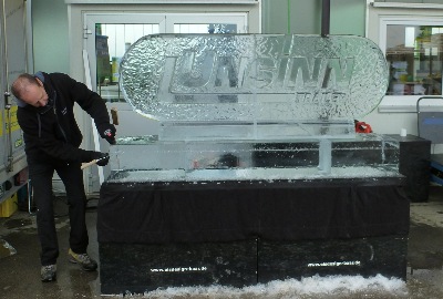 Eisskulptur Logo, Logo aus Eis